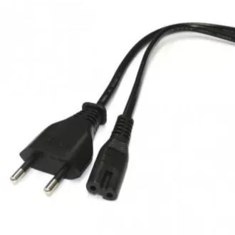 Síťový kabel 230V napájecí, CEE7/16 (eurozástrčka) - C7, 2m, VDE approved, černý, Logo, 2-pinová koncovka, DOPRODEJ Síťový kabel 230V napájecí, CEE7/16 (eurozástrčka) - C7, 2m, VDE approved, černý, Logo, 2-pinová koncovka, DOPRODEJ