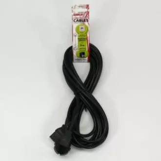 Síťový kabel 230V napájecí, CEE7 (vidlice) - C13, 5m, VDE approved, černý, Logo