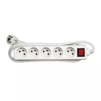 Síťový kabel 230V prodlužovací, CEE7 (vidlice) - zásuvka 5x, 10m, VDE approved, bílá, s vypínačem, DOPRODEJ Síťový kabel 230V prodlužovací, CEE7 (vidlice) - zásuvka 5x, 10m, VDE approved, bílá, s vypínačem, DOPRODEJ