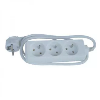 Síťový kabel 230V prodlužovací, CEE7 (vidlice) - zásuvka 3x, 10m, bílá, DOPRODEJ Síťový kabel 230V prodlužovací, CEE7 (vidlice) - zásuvka 3x, 10m, bílá, DOPRODEJ