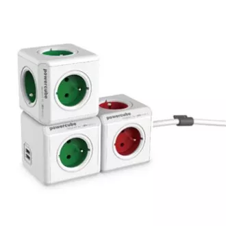 Rozbočovací zásuvka 240V, CEE7 (vidlice) - POWERCUBE, 0.1m, ORIGINAL USB, zelená, POWERCUBE, 4 zásuvky, 2xUSB porty Rozbočovací zásuvka 240V, CEE7 (vidlice) - POWERCUBE, 0.1m, ORIGINAL USB, zelená, POWERCUBE, 4 zásuvky, 2xUSB porty