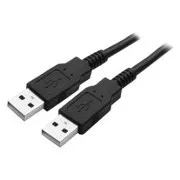 Logo USB kabel (2.0), USB A samec - USB A samec, 1.8m, černý, blistr, High Speed, DOPRODEJ