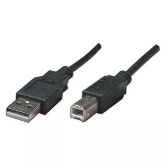 USB kabel (2.0), USB A samec - USB B samec, 1.8m, černý USB kabel (2.0), USB A samec - USB B samec, 1.8m, černý