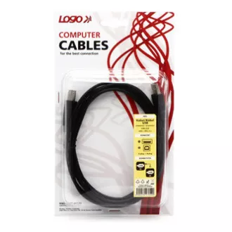 Logo USB kabel (2.0), USB A samec - USB B samec, 1.8m, blistr
