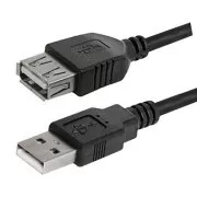 Logo USB prodlužka (2.0), USB A samec - USB A samice, 3m, černá, DOPRODEJ