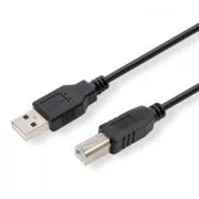 USB kabel (2.0), USB A samec - USB B samec, 5m, černý, DOPRODEJ