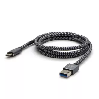 Logo USB kabel (3.2 gen 1), USB A samec - USB C samec, 1m, 5 Gb/s, 5V/3A, šedý, box, kovové opletení, hliníkový kryt konektoru, DO Logo USB kabel (3.2 gen 1), USB A samec - USB C samec, 1m, 5 Gb/s, 5V/3A, šedý, box, kovové opletení, hliníkový kryt konektoru, DO
