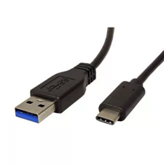 USB kabel (3.1), USB A samec - USB C samec, 2m, kulatý, černý, plastic bag, DOPRODEJ USB kabel (3.1), USB A samec - USB C samec, 2m, kulatý, černý, plastic bag, DOPRODEJ