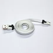 USB kabel (2.0), USB A samec - microUSB samec, 1m, plochý, bílý, DOPRODEJ