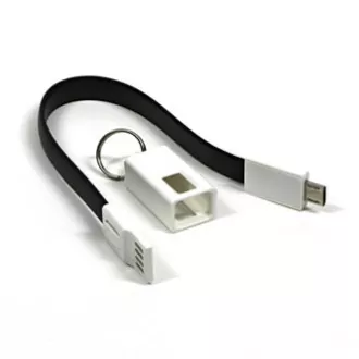 Logo USB kabel (2.0), USB A samec - microUSB samec, 0.2m, černý, blistr, klíčenka, DOPRODEJ
