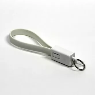 USB kabel (2.0), USB A samec - microUSB samec, 0.2m, bílý, klíčenka, DOPRODEJ USB kabel (2.0), USB A samec - microUSB samec, 0.2m, bílý, klíčenka, DOPRODEJ