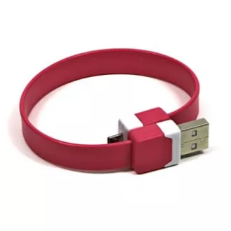 Logo USB kabel (2.0), USB A samec - microUSB samec, 0.25m, růžový, blistr, náramek, DOPRODEJ Logo USB kabel (2.0), USB A samec - microUSB samec, 0.25m, růžový, blistr, náramek, DOPRODEJ