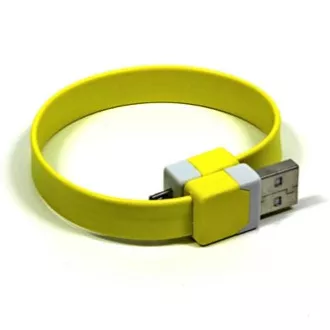 Logo USB kabel (2.0), USB A samec - microUSB samec, 0.25m, žlutý, blistr, náramek, DOPRODEJ Logo USB kabel (2.0), USB A samec - microUSB samec, 0.25m, žlutý, blistr, náramek, DOPRODEJ