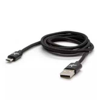 Logo USB kabel (2.0), USB A samec - microUSB samec, 1m, 480 Mb/s, 5V/2A, černý, box, nylonové opletení, hliníkový kryt konektoru, Logo USB kabel (2.0), USB A samec - microUSB samec, 1m, 480 Mb/s, 5V/2A, černý, box, nylonové opletení, hliníkový kryt konektoru,