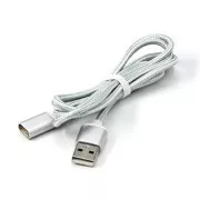 USB kabel (2.0), USB A samec - Magnetická koncovka, 1m, stříbrný, DOPRODEJ