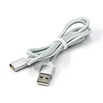USB kabel (2.0), USB A samec - Magnetická koncovka, 1m, stříbrný, DOPRODEJ USB kabel (2.0), USB A samec - Magnetická koncovka, 1m, stříbrný, DOPRODEJ