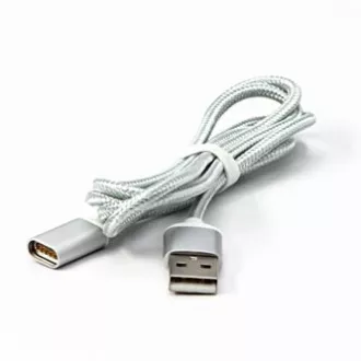 USB kabel (2.0), USB A samec - Magnetická koncovka, 1m, stříbrný, DOPRODEJ USB kabel (2.0), USB A samec - Magnetická koncovka, 1m, stříbrný, DOPRODEJ