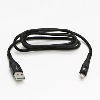 Logo USB kabel (2.0), USB A samec - Apple Lightning samec, 1m, MFi certifikace, 5V/2,4A, černý, box, nylonové opletení, hliníkový Logo USB kabel (2.0), USB A samec - Apple Lightning samec, 1m, MFi certifikace, 5V/2,4A, černý, box, nylonové opletení, hliníkový