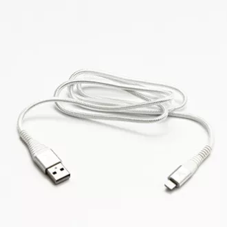 Logo USB kabel (2.0), USB A samec - Apple Lightning samec, 1m, MFi certifikace, 5V/2,4A, bílý, box, nylonové opletení, hliníkový k Logo USB kabel (2.0), USB A samec - Apple Lightning samec, 1m, MFi certifikace, 5V/2,4A, bílý, box, nylonové opletení, hliníkový k