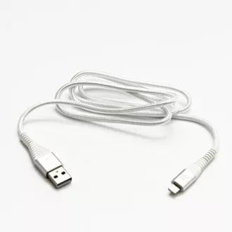 Logo USB kabel (2.0), USB A samec - Apple Lightning samec, 2m, MFi certifikace, 5V/2,4A, bílý, box, nylonové opletení, hliníkový k Logo USB kabel (2.0), USB A samec - Apple Lightning samec, 2m, MFi certifikace, 5V/2,4A, bílý, box, nylonové opletení, hliníkový k
