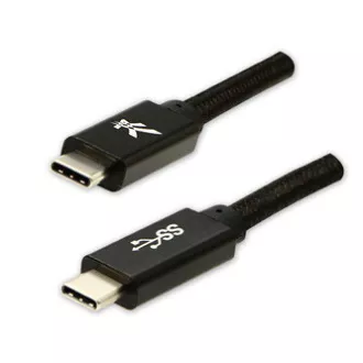 Logo USB kabel (3.2 gen 1), USB C samec - USB C samec, 1m, 5 Gb/s, 5V/3A, černý, box, nylonové opletení, hliníkový kryt konektoru, Logo USB kabel (3.2 gen 1), USB C samec - USB C samec, 1m, 5 Gb/s, 5V/3A, černý, box, nylonové opletení, hliníkový kryt konektoru,