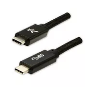 Logo USB kabel (3.2 gen 1), USB C samec - USB C samec, 2m, 5 Gb/s, 5V/3A, černý, box, nylonové opletení, hliníkový kryt konektoru,