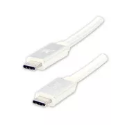 Logo USB kabel (3.2 gen 1), USB C samec - USB C samec, 2m, 5 Gb/s, 5V/3A, bílý, box, nylonové opletení, hliníkový kryt konektoru,