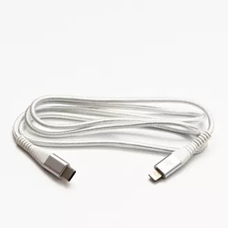 Logo USB kabel (2.0), USB C samec - Apple Lightning samec, 1m, MFi certifikace, 5V/3A, bílý, box, nylonové opletení, hliníkový kry Logo USB kabel (2.0), USB C samec - Apple Lightning samec, 1m, MFi certifikace, 5V/3A, bílý, box, nylonové opletení, hliníkový kry