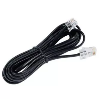Telefonní kabel 4 žíly, RJ11 samec - RJ45 samec, 3 m, plochý, černý, pro ADSL modem, economy