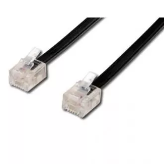 Telefonní kabel 4 žíly, RJ11 samec - RJ11 samec, 15 m, černý, pro ADSL modem, economy, DOPRODEJ Telefonní kabel 4 žíly, RJ11 samec - RJ11 samec, 15 m, černý, pro ADSL modem, economy, DOPRODEJ