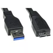 Logo USB kabel (3.0), USB A samec - USB micro B samec, 2m, černý, blistr, DOPRODEJ
