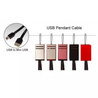 Logo USB kabel (2.0), USB A samec - miniUSB samec, 0.3m, černý, poutko na foťák, DOPRODEJ Logo USB kabel (2.0), USB A samec - miniUSB samec, 0.3m, černý, poutko na foťák, DOPRODEJ