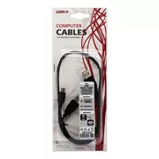 Logo USB kabel (2.0), 2x USB A samec - miniUSB samec, 0.6m, černý, blistr, DOPRODEJ