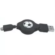 Logo USB kabel (1.1), USB A samec - 4-pin samec, 0.7m, navíjecí, černý, HIROSE, DOPRODEJ