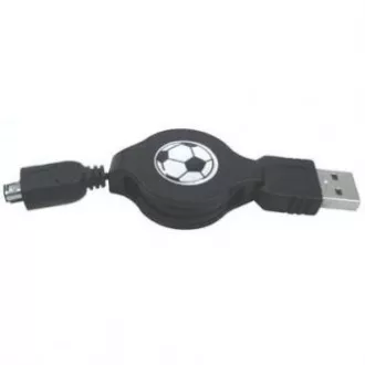 Logo USB kabel (1.1), USB A samec - 4-pin samec, 0.7m, navíjecí, černý, HIROSE, DOPRODEJ