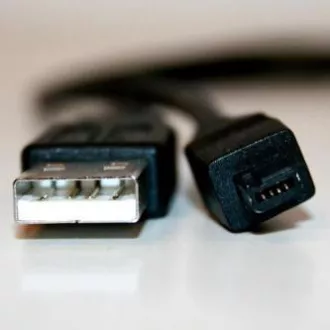 Logo USB kabel (1.1), USB A samec - 4-pin samec, 0.7m, navíjecí, černý, HIROSE, DOPRODEJ