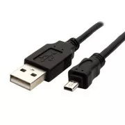 USB kabel (2.0), USB A samec - 8-pin samec, 25947, 1.8m, černý, PANASONIC, DOPRODEJ