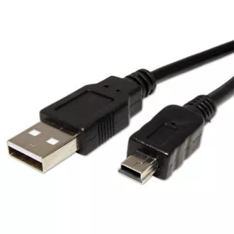 Logo USB kabel (2.0), USB A samec - miniUSB samec, 1.8m, černý, blistr, DOPRODEJ Logo USB kabel (2.0), USB A samec - miniUSB samec, 1.8m, černý, blistr, DOPRODEJ