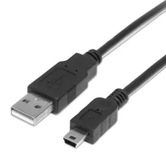 Logo USB kabel (2.0), USB A samec - miniUSB samec, 1.8m, černý, blistr, DOPRODEJ Logo USB kabel (2.0), USB A samec - miniUSB samec, 1.8m, černý, blistr, DOPRODEJ