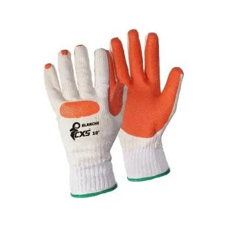 Rukavice CXS BLANCHE, máčené v latexu, bílo-oranžové