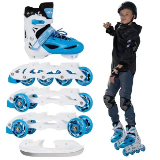 Kolečkové brusle 4v1 Enero KIDS - modro-bílé Kolečkové brusle 4v1 Enero KIDS - modro-bílé