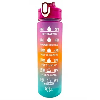 Motivační sportovní láhev 3v1, 2000 ml + 900 ml + 300 ml