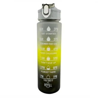 Motivační sportovní láhev 3v1, 2000 ml + 900 ml + 300 ml