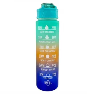 Motivační sportovní láhev 3v1, 2000 ml + 900 ml + 300 ml