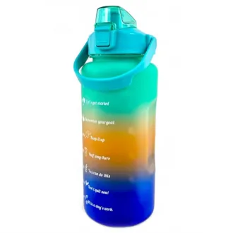 Motivační sportovní láhev 3v1, 2000 ml + 900 ml + 300 ml