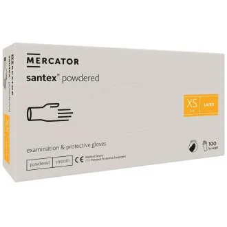 SANTEX POWDERED – Latexové pudrované rukavice tělové, 100 ks SANTEX POWDERED – Latexové pudrované rukavice tělové, 100 ks