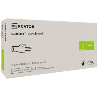 SANTEX POWDERED – Latexové pudrované rukavice tělové, 100 ks SANTEX POWDERED – Latexové pudrované rukavice tělové, 100 ks