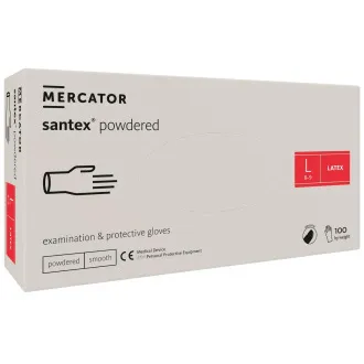 SANTEX POWDERED – Latexové pudrované rukavice tělové, 100 ks SANTEX POWDERED – Latexové pudrované rukavice tělové, 100 ks