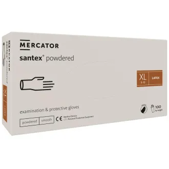 SANTEX POWDERED – Latexové pudrované rukavice tělové, 100 ks SANTEX POWDERED – Latexové pudrované rukavice tělové, 100 ks