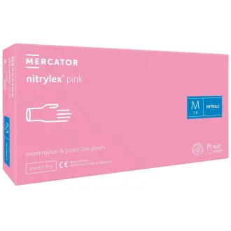 NITRYLEX PINK - Nitrilové rukavice (bez pudru) růžové, 100 ks